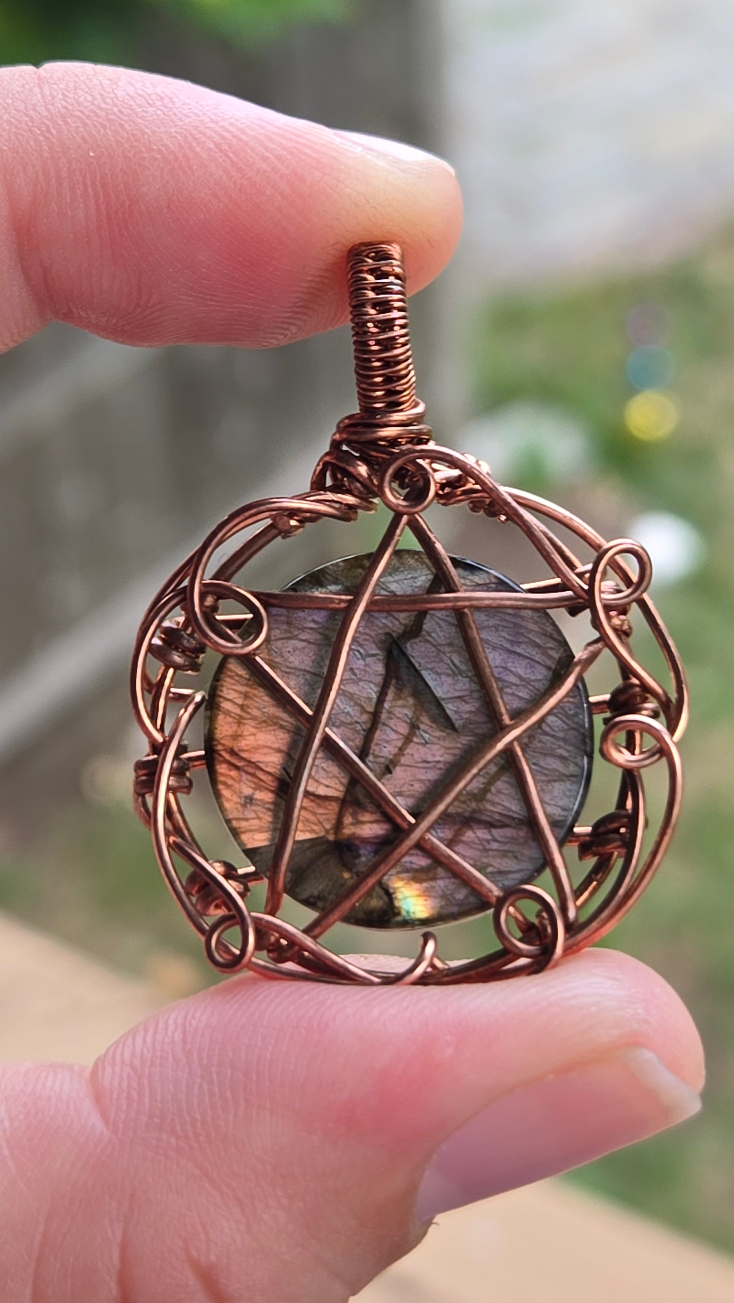 Pentacle Wire Wrapped Pendant