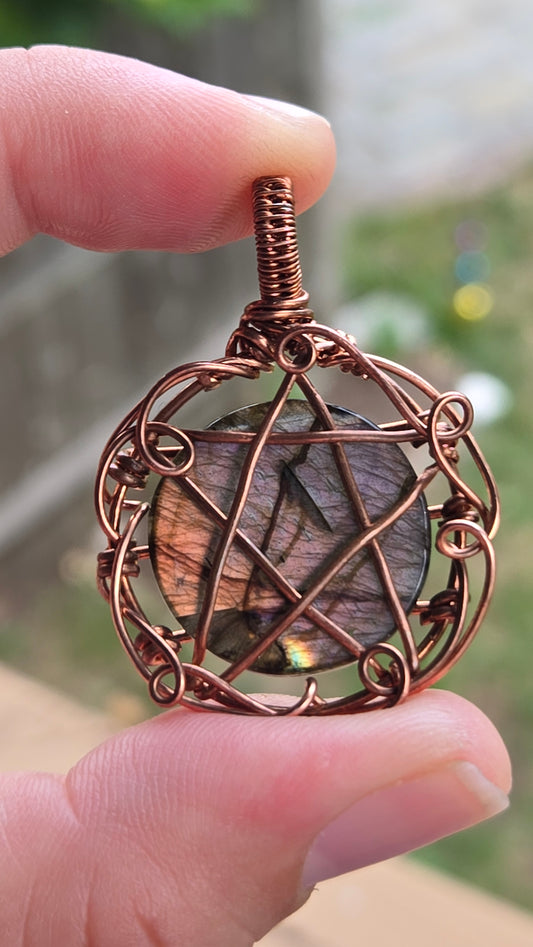 Pentacle Wire Wrapped Pendant