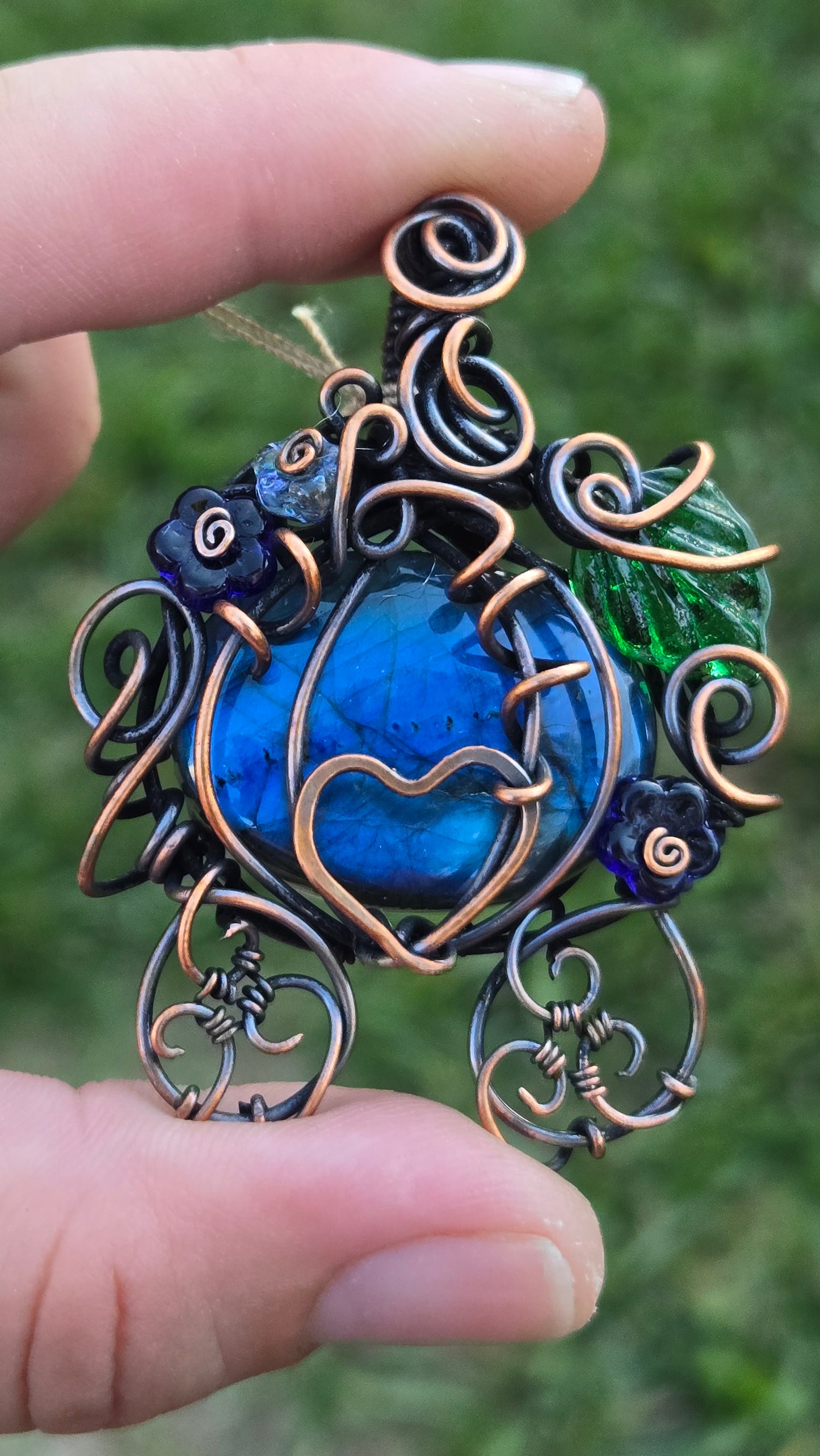 Pumpkin Carriage Wire Wrapped Pendant