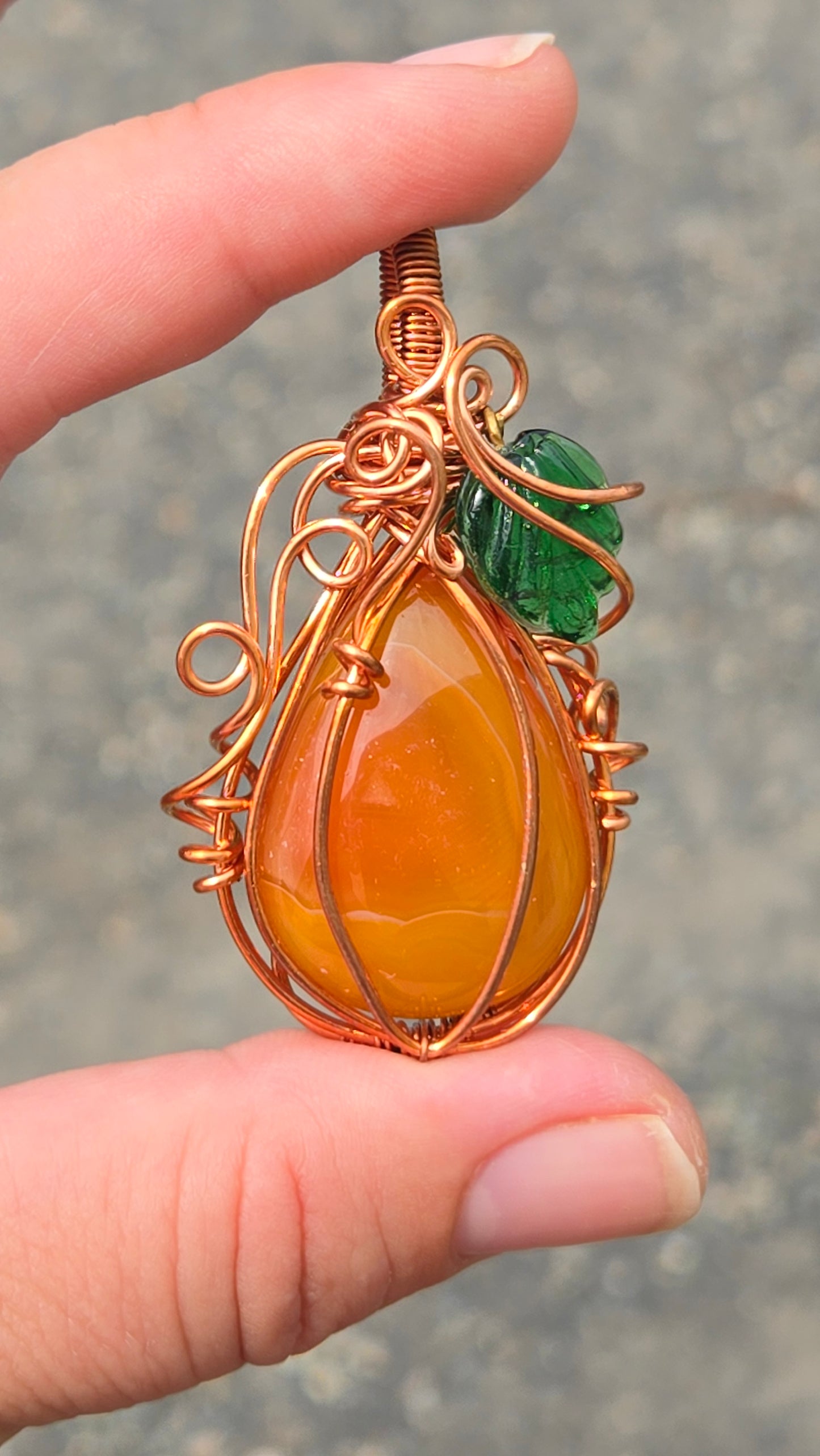 Pumpkin Wire Wrapped Pendant