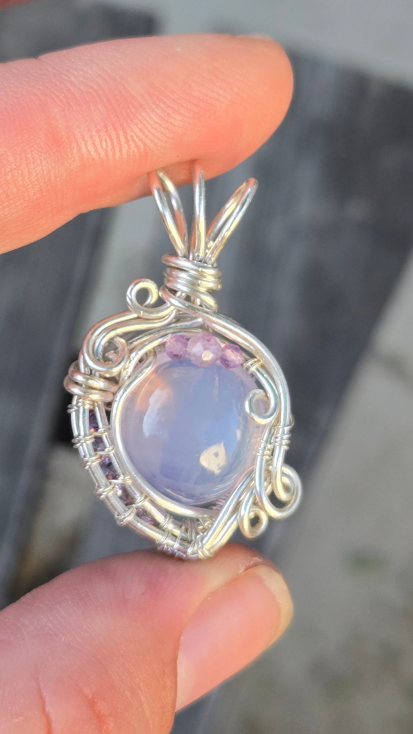 Scapolite Wire Wrapped Pendant