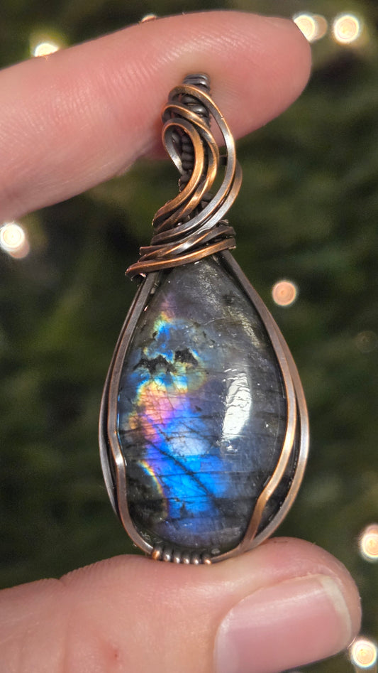 Labradorite Wire Wrapped Pendant