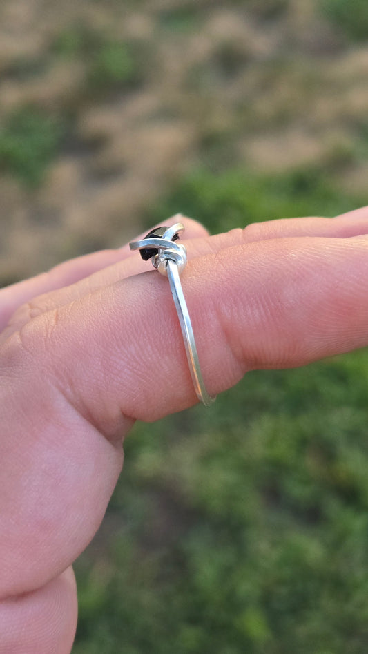 Black Tourmaline Wire Wrapped Ring