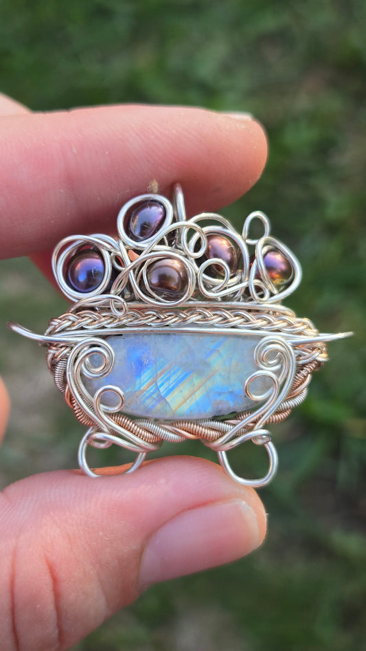 Cauldron Wire Wrapped Pendant
