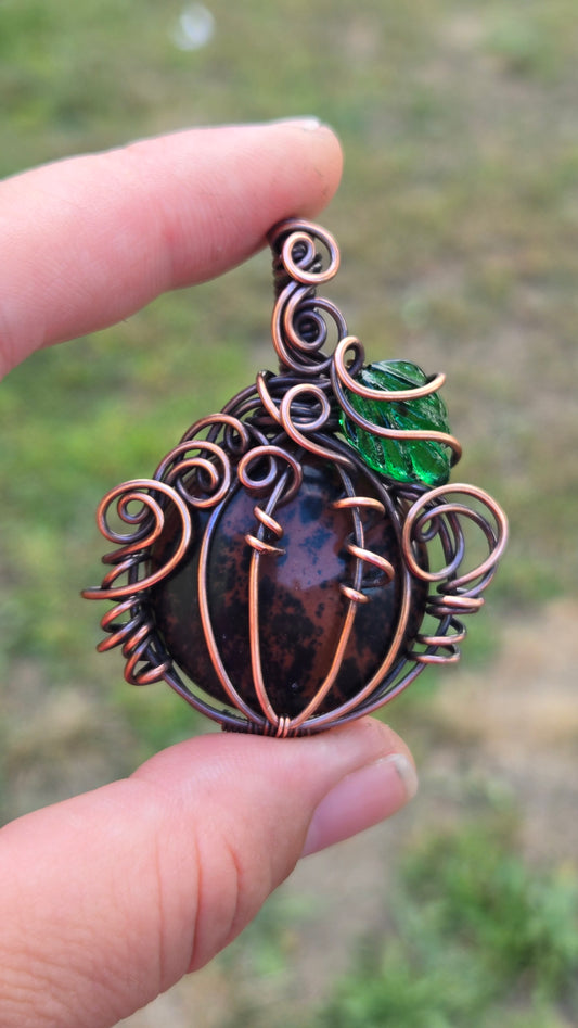 Pumpkin Wire Wrapped Pendant