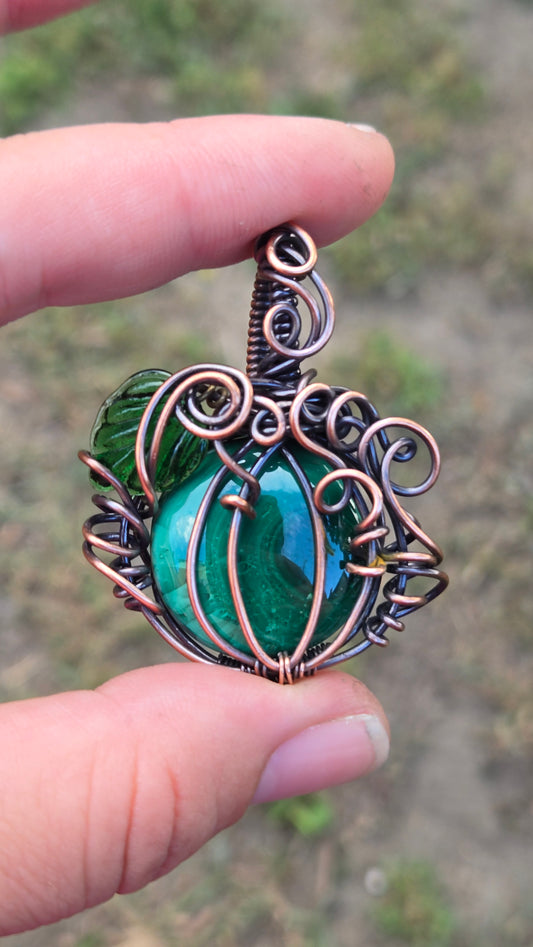 Pumpkin Wire Wrapped Pendant