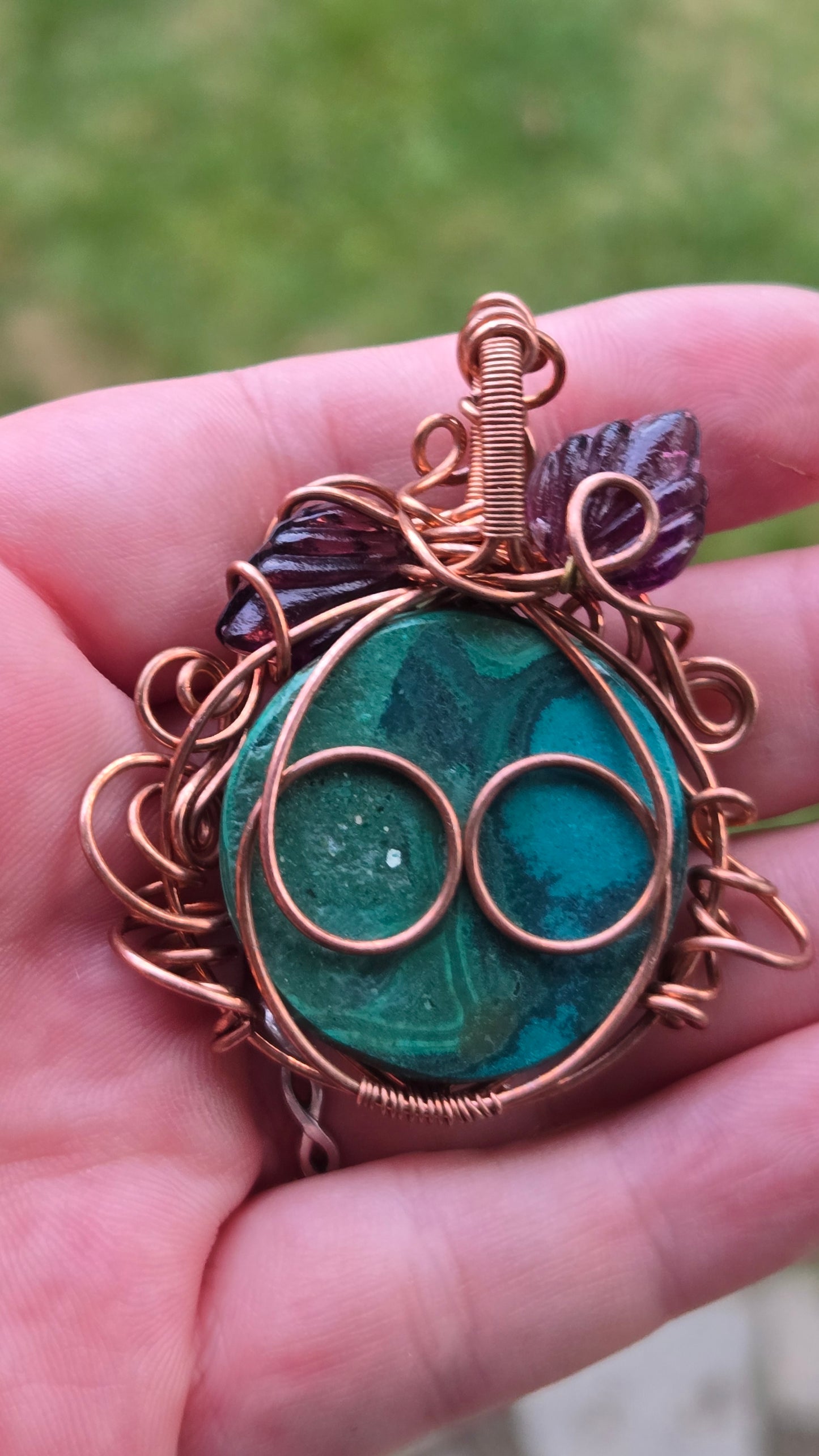 Pumpkin Wire Wrapped Pendant
