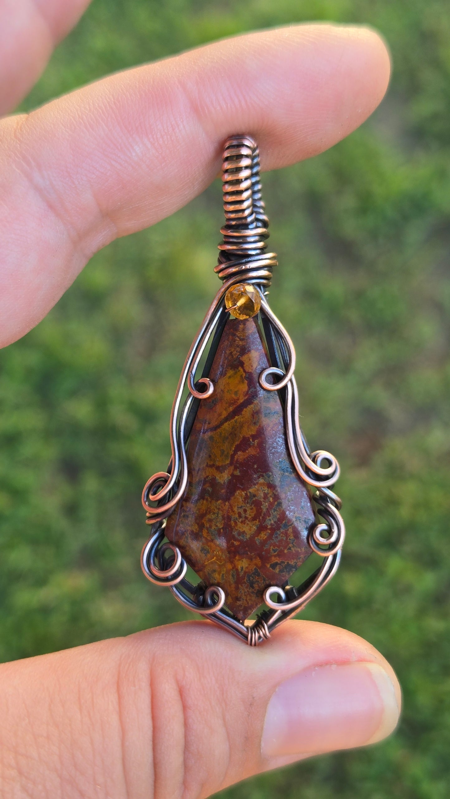 Jasper Wire Wrapped Pendant