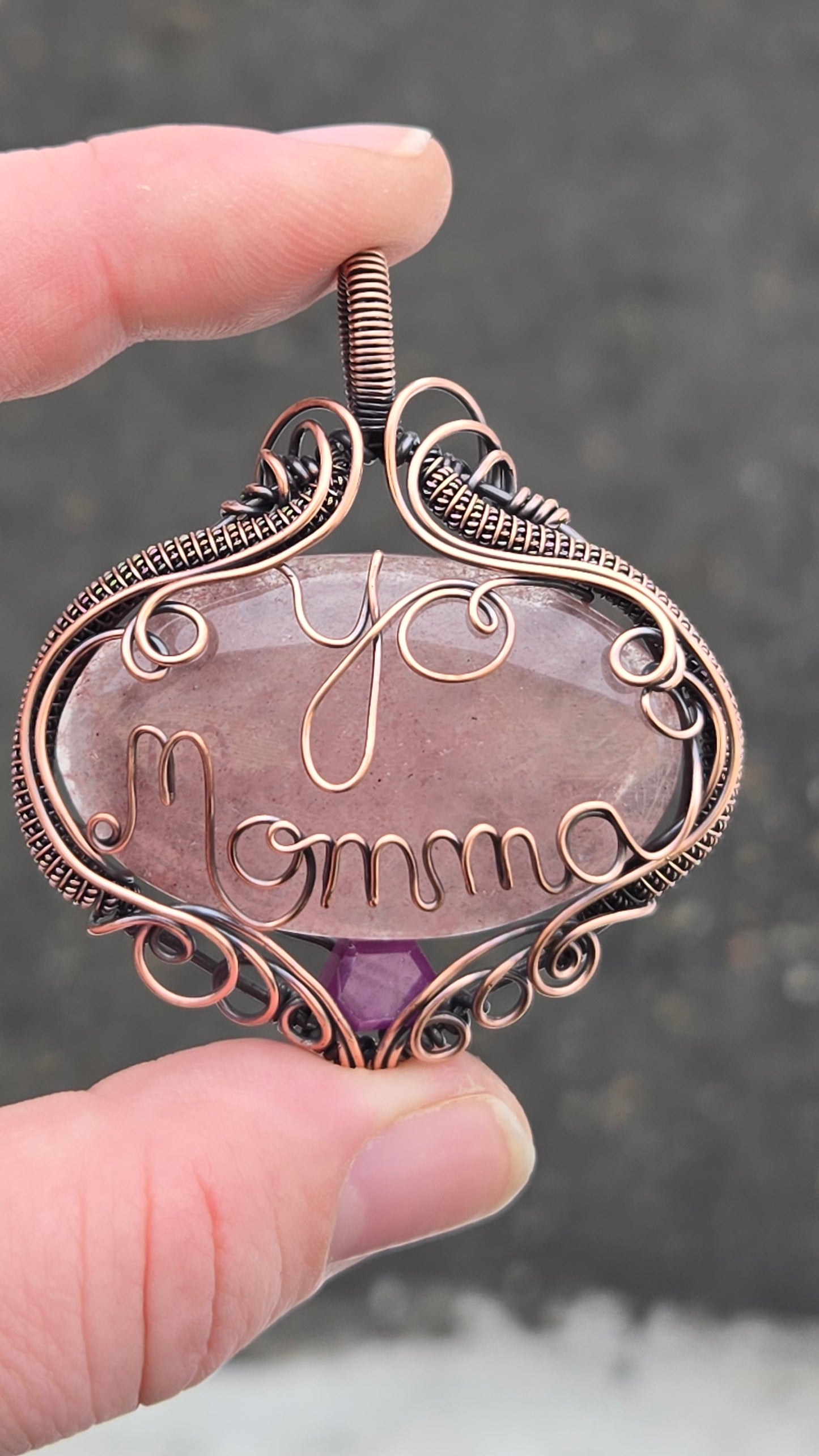 Yo Momma Wire Wrapped Pendant