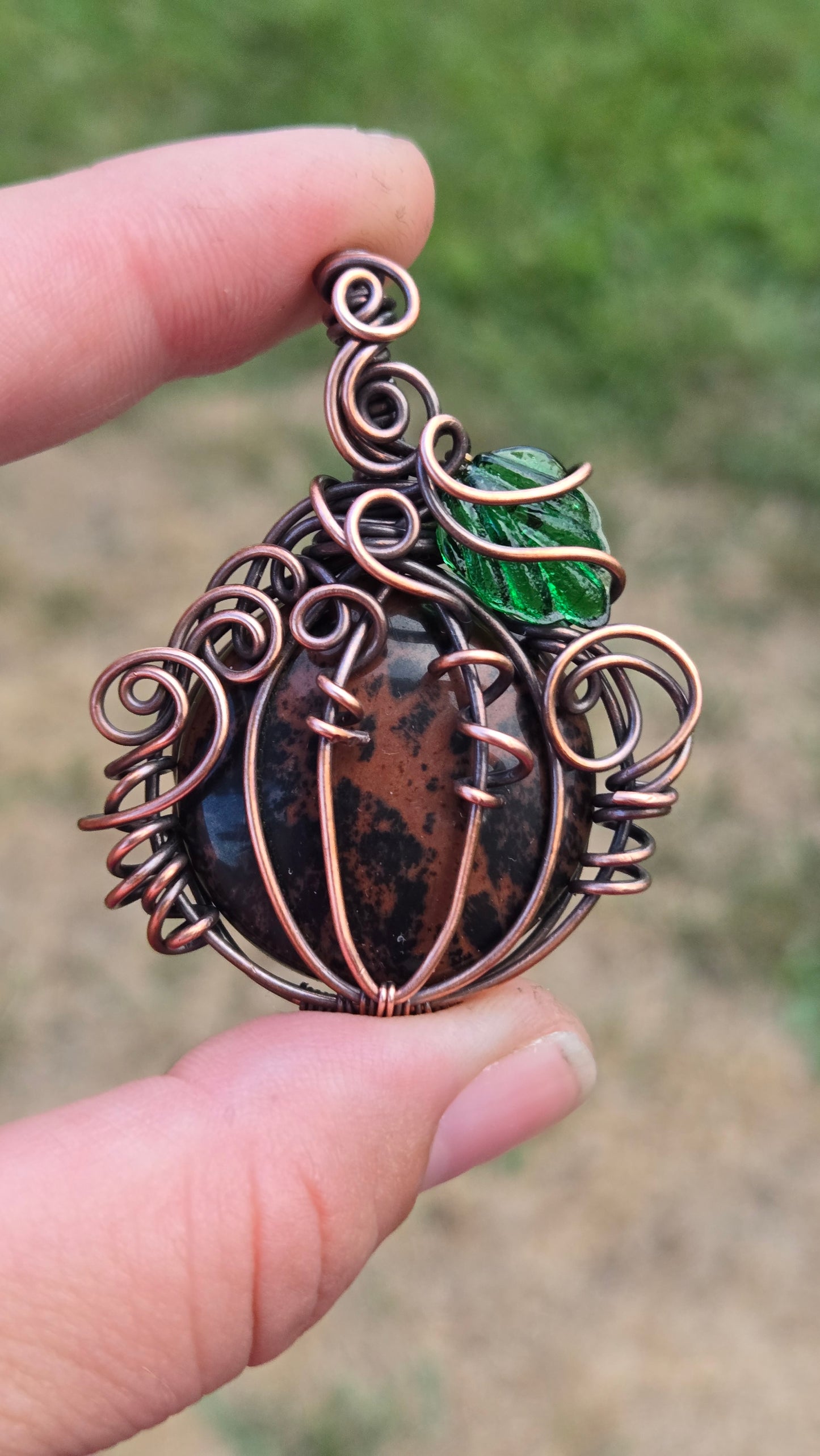 Pumpkin Wire Wrapped Pendant