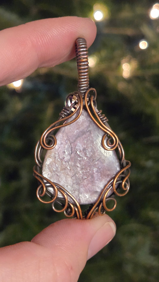 Lepidolite Wire Wrapped Pendant