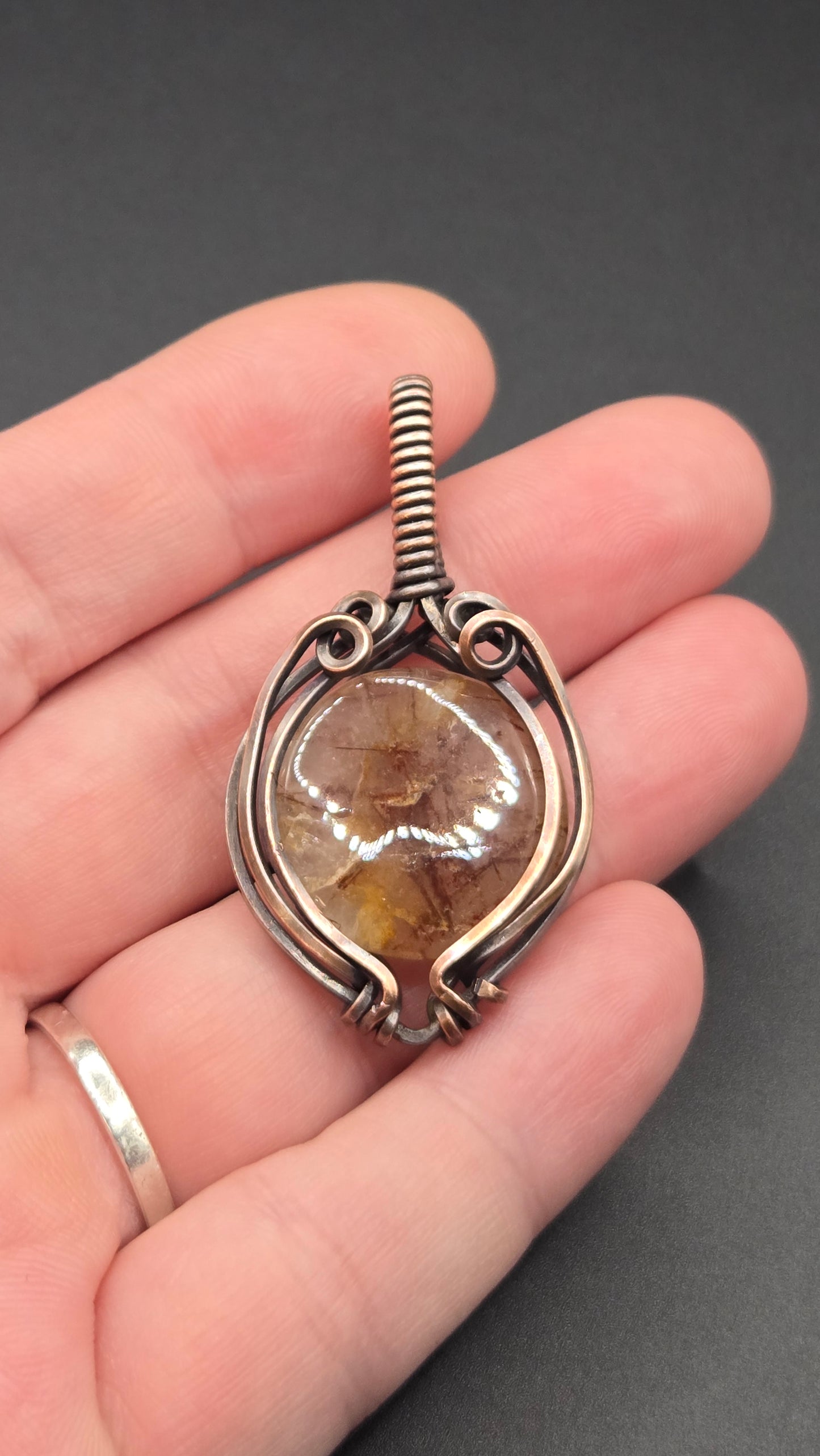 Rutilated Quartz Wire Wrapped Pendant