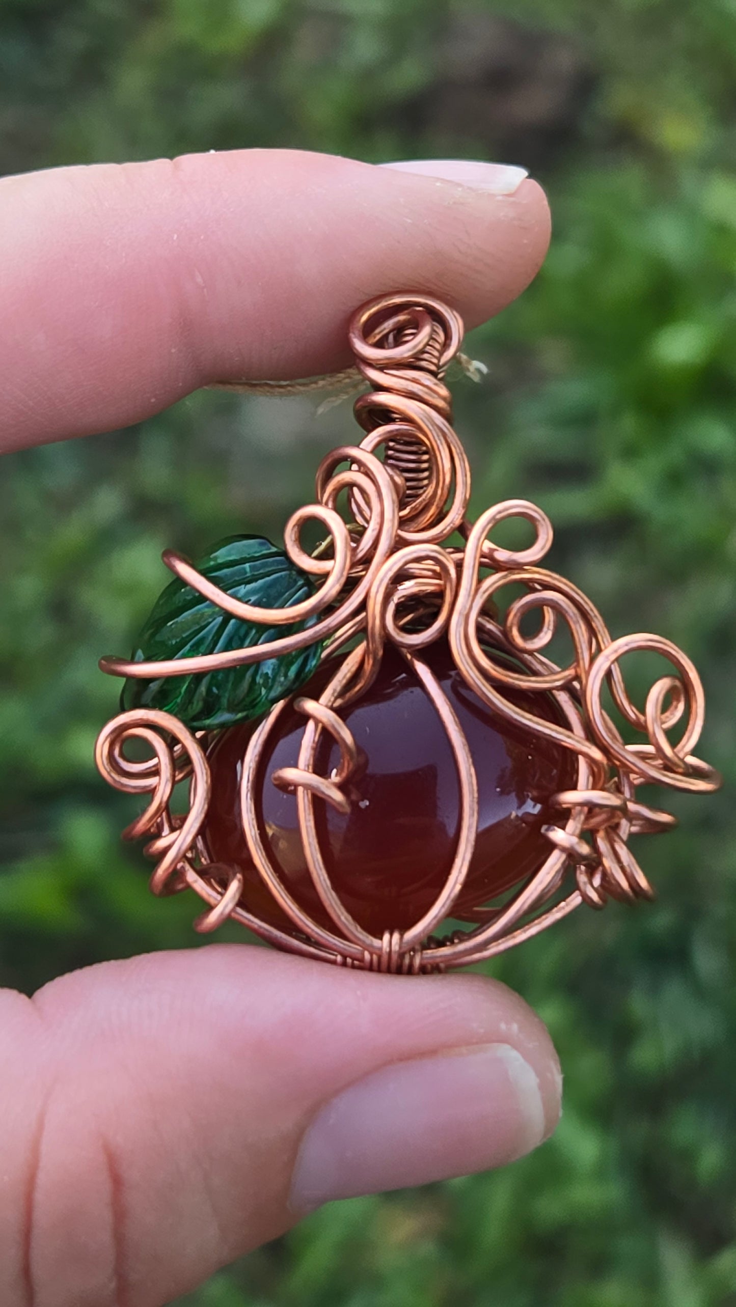 Pumpkin Wire Wrapped Pendant
