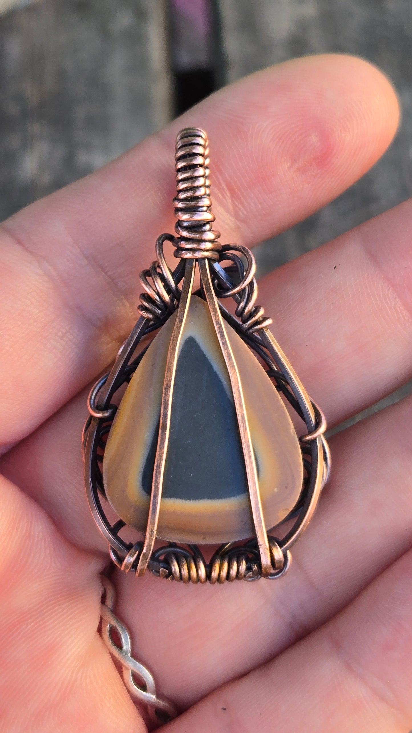 Polychrome Jasper Wire Wrapped Pendant