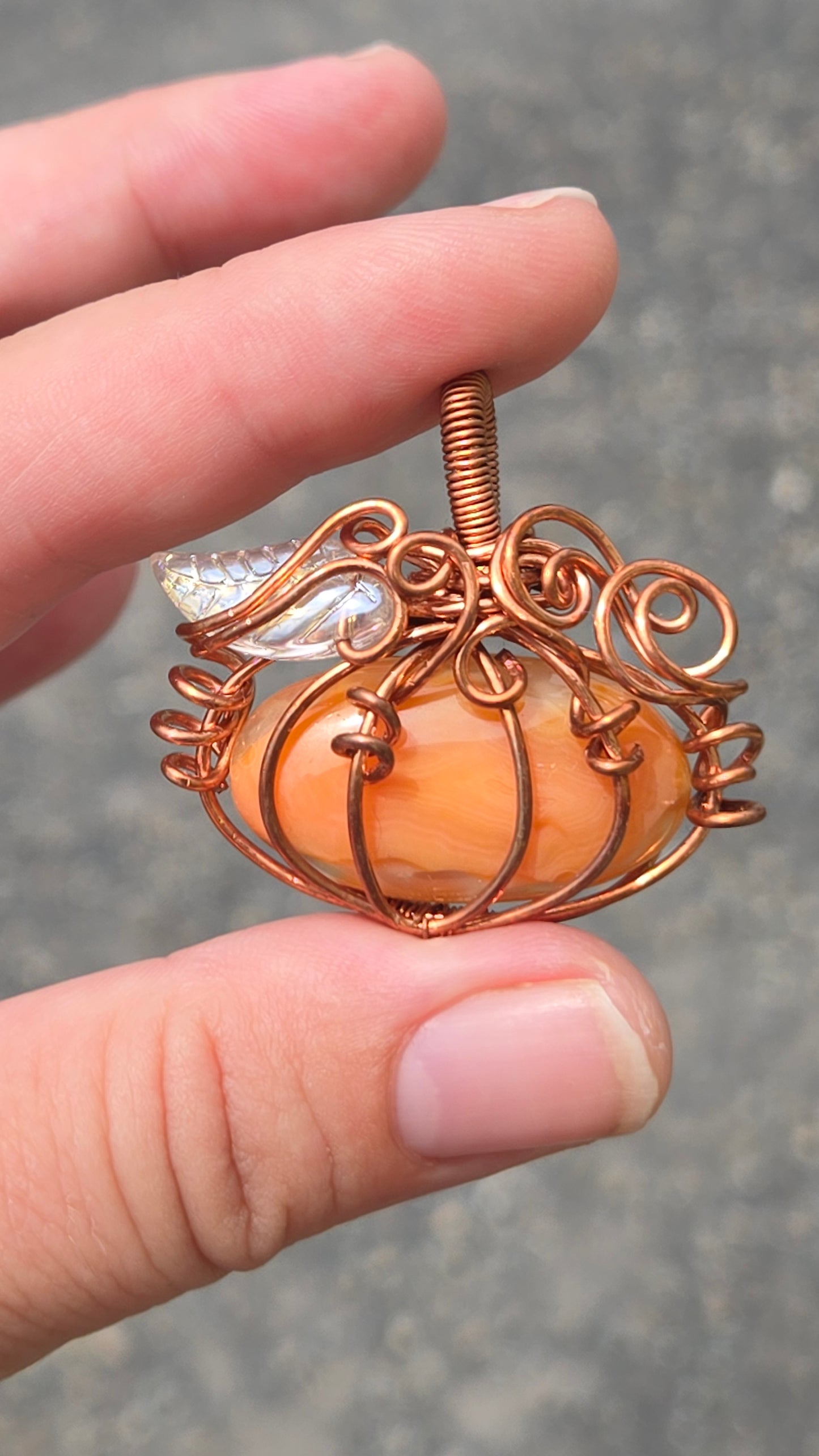 Pumpkin Wire Wrapped Pendant