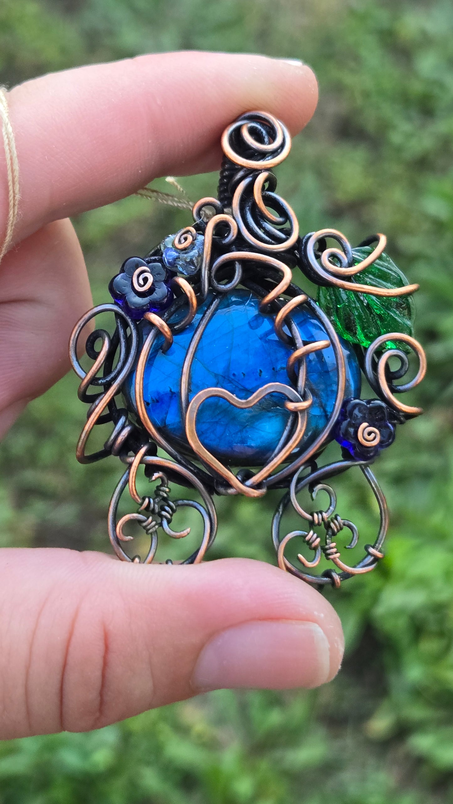 Pumpkin Carriage Wire Wrapped Pendant