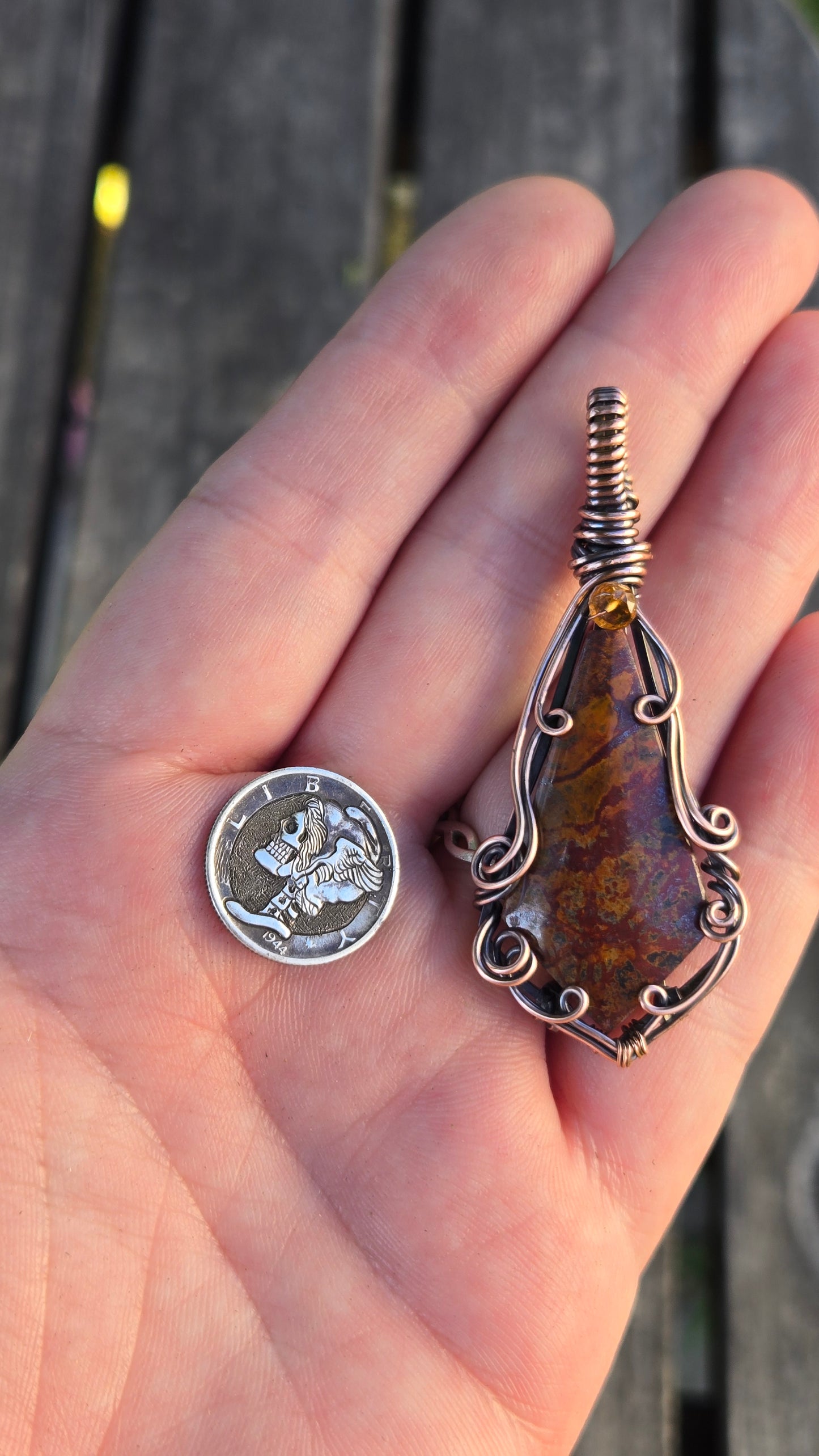 Jasper Wire Wrapped Pendant
