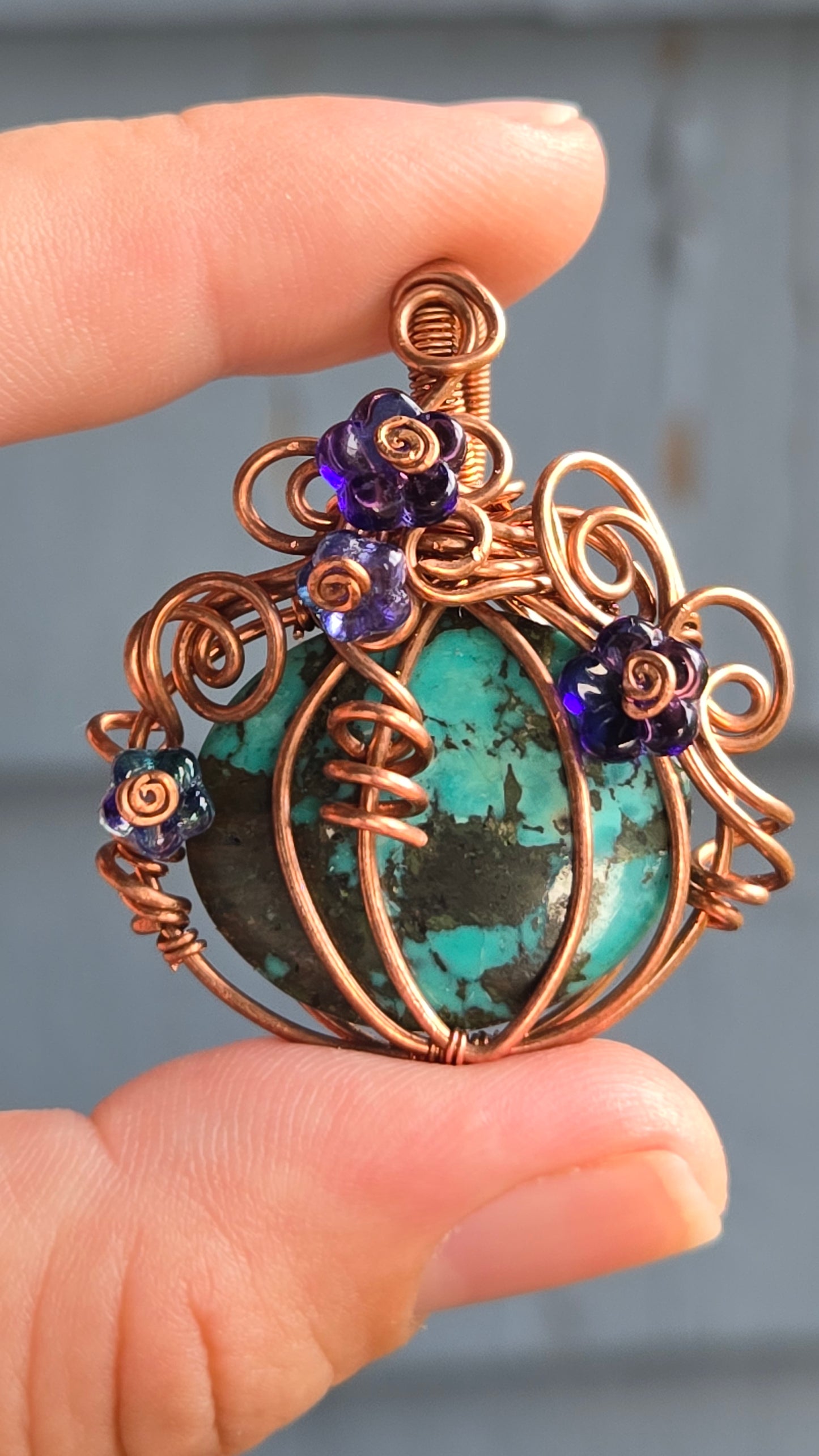 Pumpkin Wire Wrapped Pendant