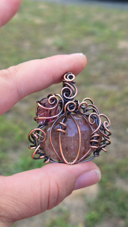 Pumpkin Wire Wrapped Pendant