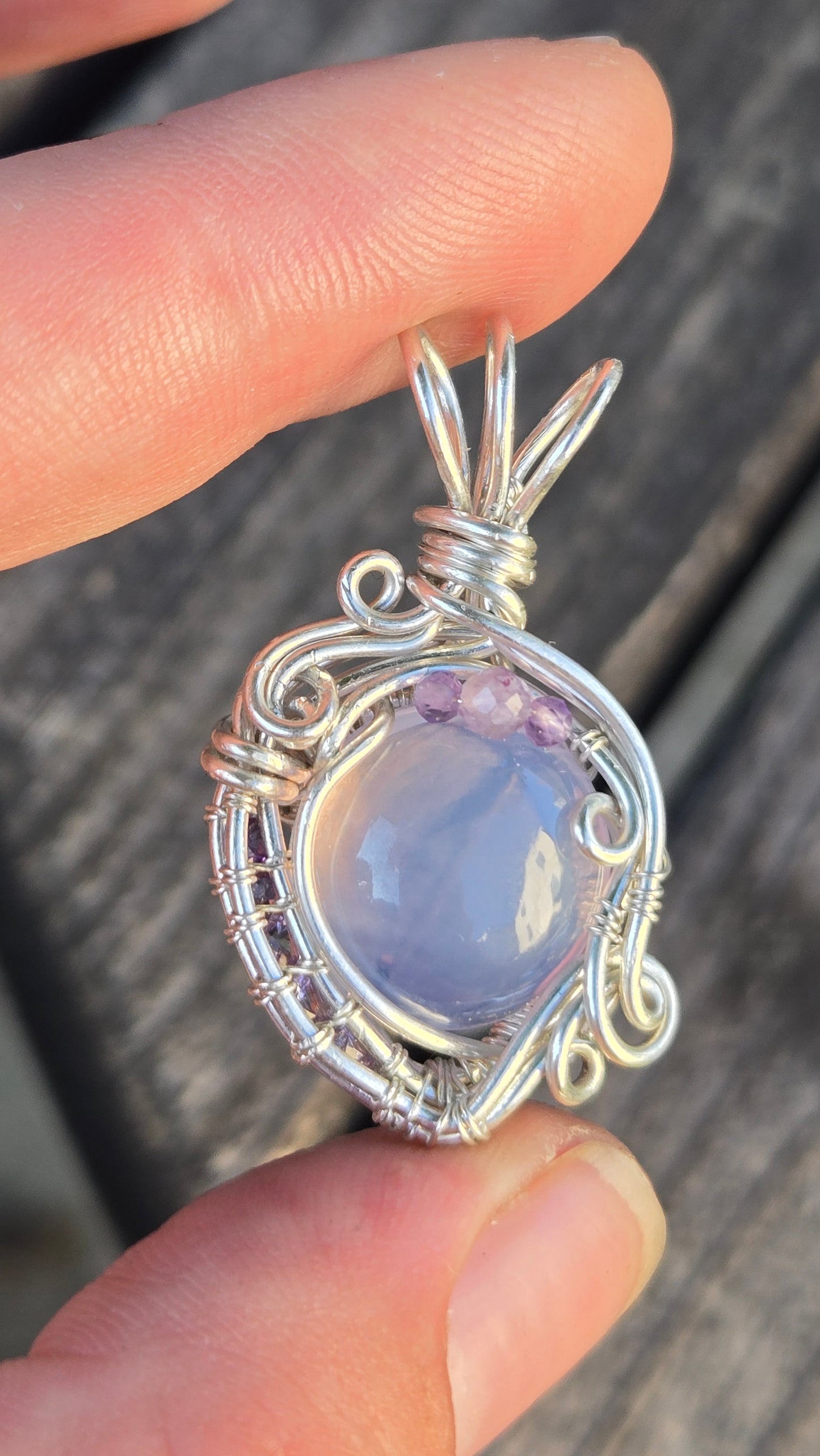 Scapolite Wire Wrapped Pendant