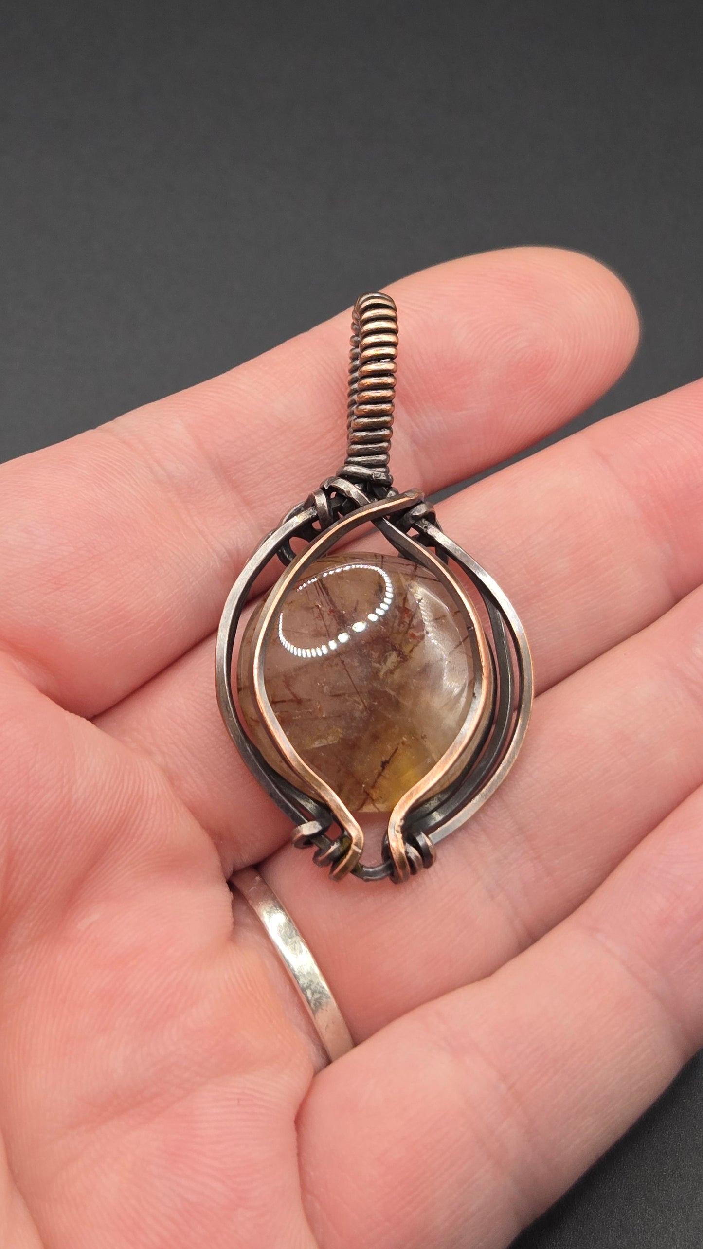 Rutilated Quartz Wire Wrapped Pendant